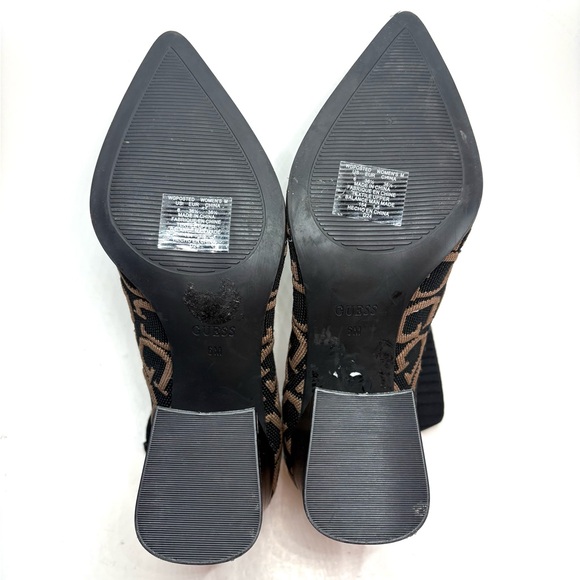 Chic Designer Patterned Ankle Boots - Black and Tan - Picture 6 of 8